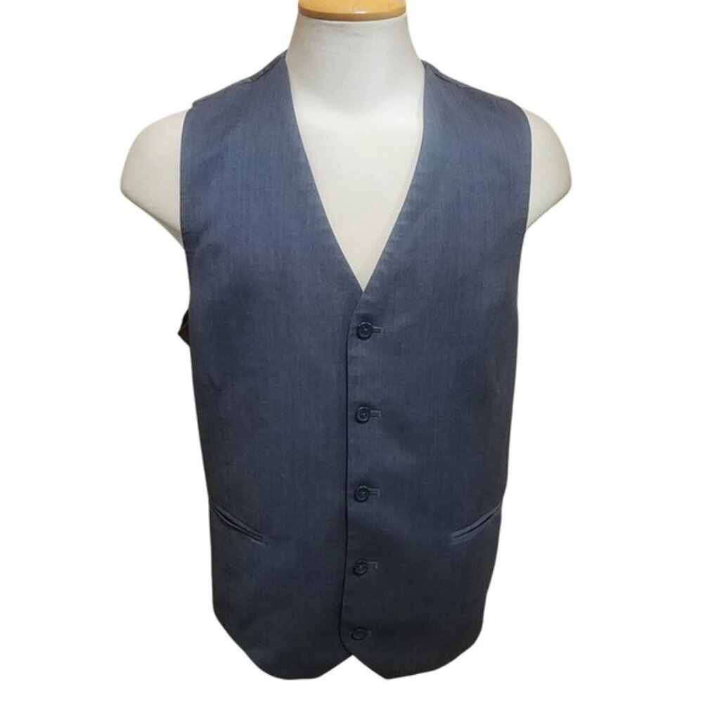 Egara Slim Fit Wool Suit Vest Charcoal Grey Mens‎ XXL Formal Waistcoat